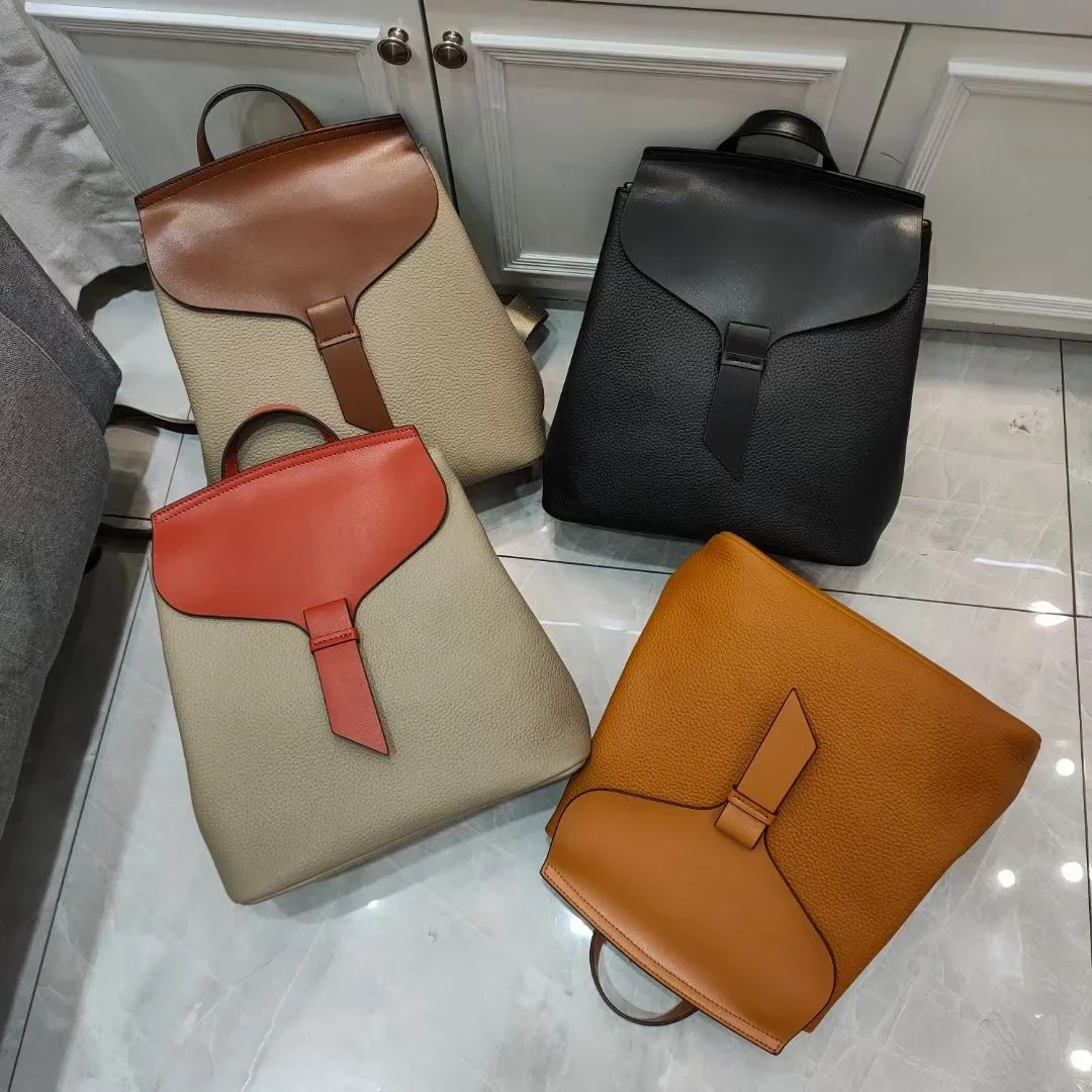 2024 Hit Color Design College Girl School Book Bag All-match Real Leather Women's Backpack High Quality Cowhide Shoulder Bag 6