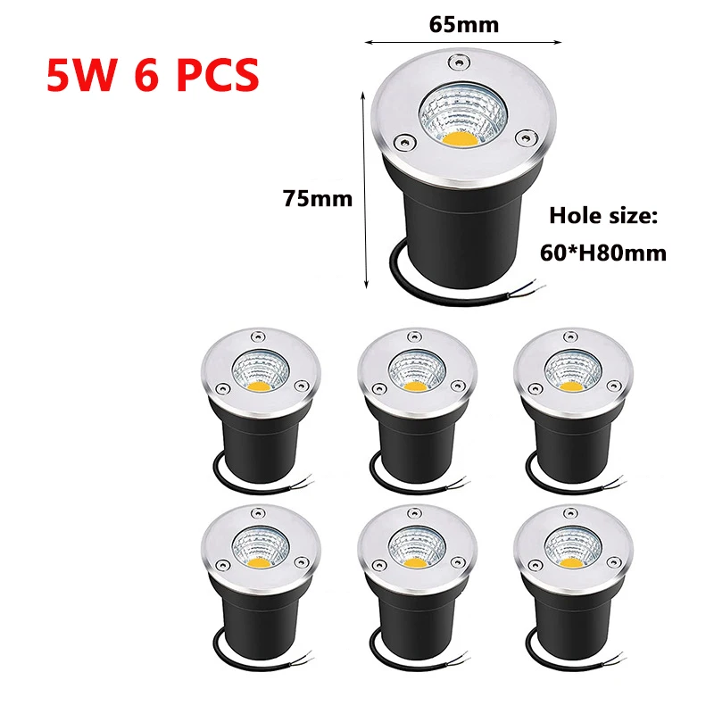 ตัวเลือกสินค้า ไฟ LED กันน้ำ IP67 สำหรับจัดสวน 6-10 ชิ้น 5W/10W/15W