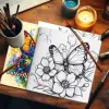 Butterfly and Flowers Adult Coloring Book - 20*20cm 24 Page Art Coloring Book - Helps Reduce Stress and Ease Emotions 6