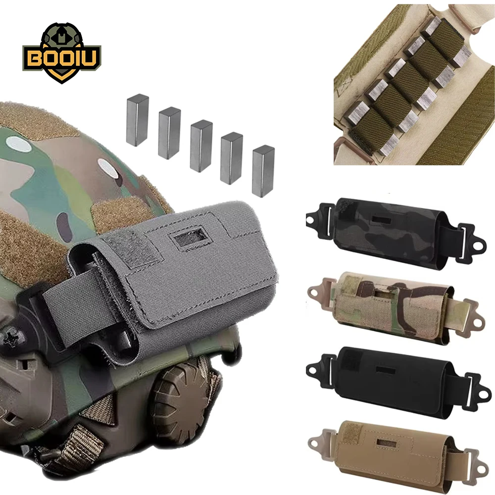 BOOIU Helmet Counterweight Weight Bag NVG Fast Mich Helmet Weight Pouch W/5 Counter Blocks For Airsoft PJ MH Helmet Accessories