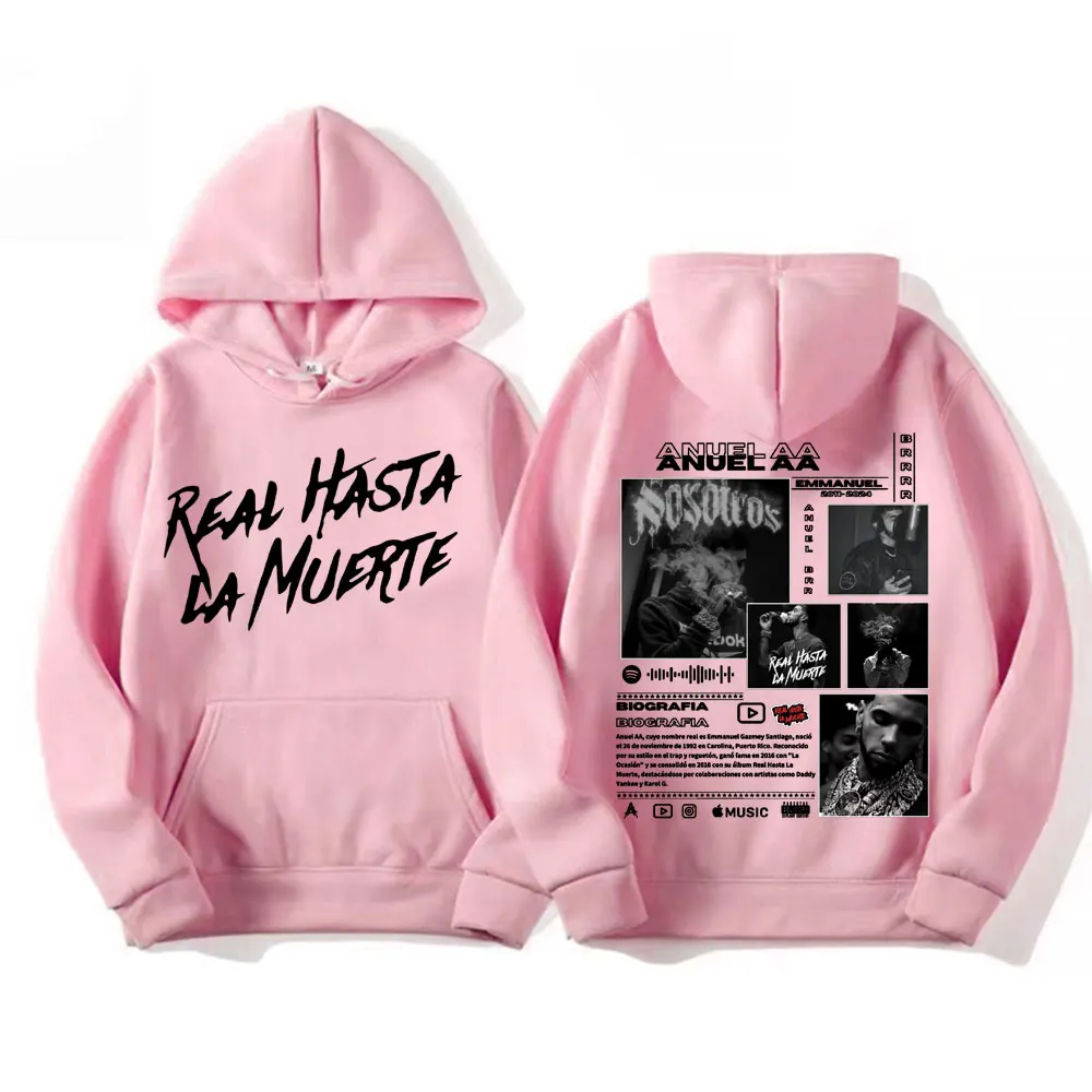 Rapper Anuel AA Real Hasta La Muerte Hoodies Men Women Hip Hop Retro Style Pop Music Sweatshirt Fashion Oversized Comfort Hoodie 6