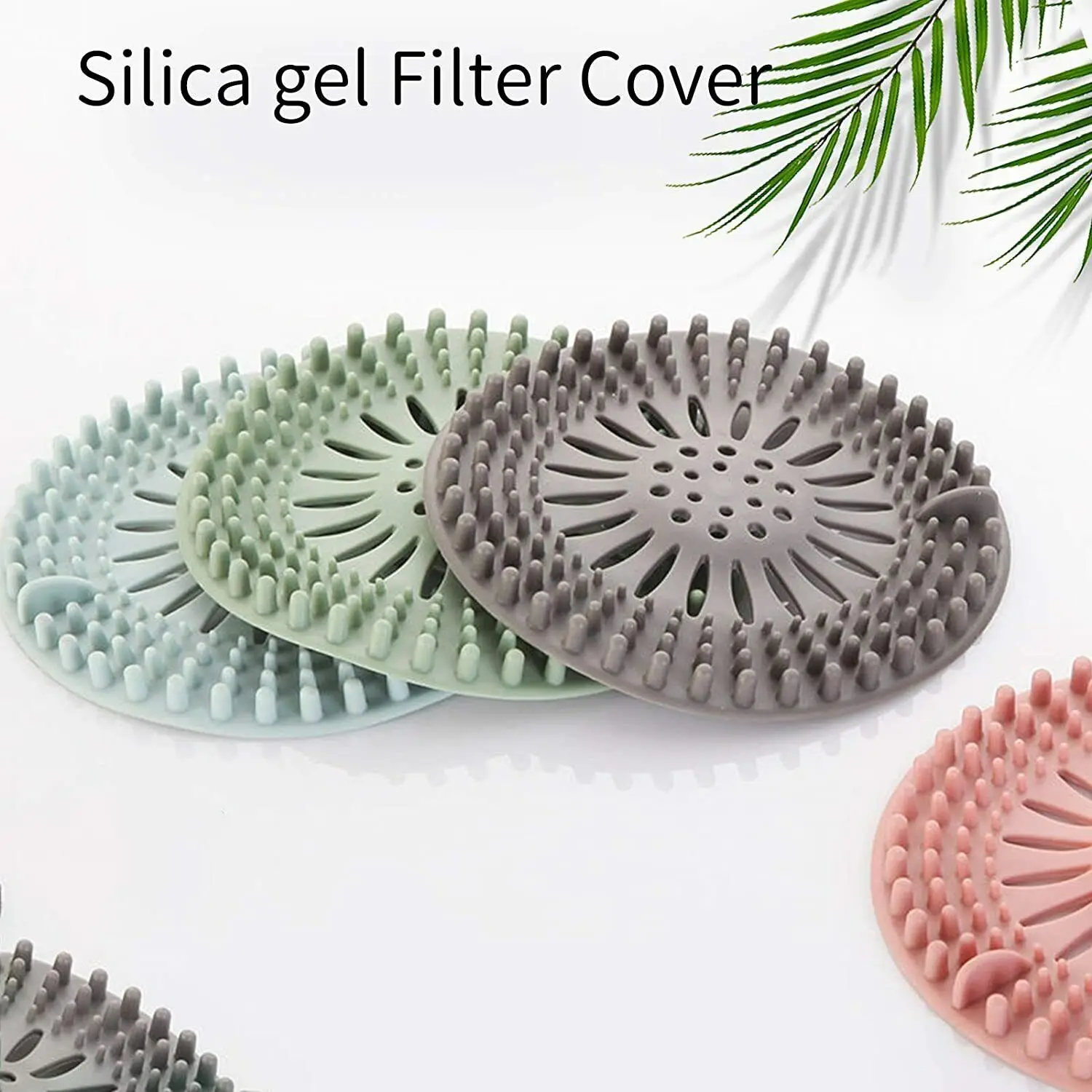 

4PCS Hair Catcher Silicone Hair Clog Strainer Shower Drain Covers Easy to Clean