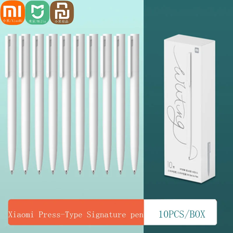 Nuovo Originale Xiaomi Mijia 10 Pz/Scatola Gel Pen Sticks Pressed Out Core Japan Ink Refill 0.5Mm Black Zte Pen Scrittura Adatta