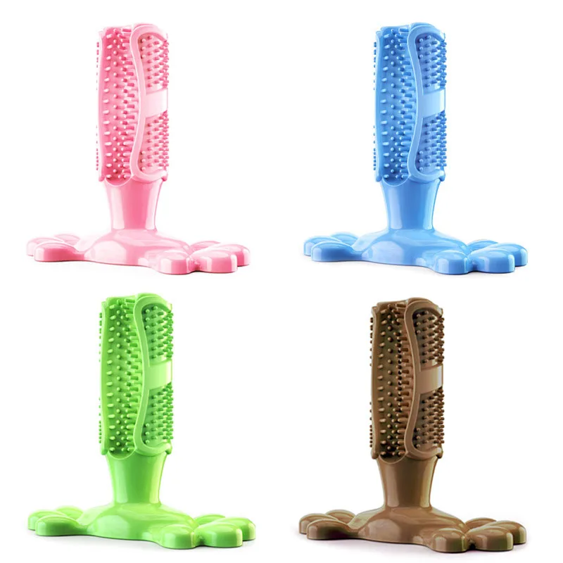 

New Pet Colorful Toothbrush Teeth Grinding Cleaning Resistance Biting Molars Toy Rubber Material Pet Supplies Accessories