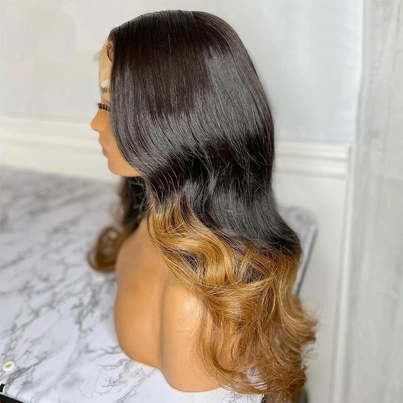 

Highlight Ombre Blonde Long Wave Remy Human Hair Full Lace Wigs With Silk Base For Women With BabyHair Brazilian PrePlucked