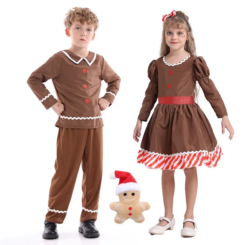 

Новое поступление 2024, костюм имбиря для девочек и мальчиков, Новогодние рождественские костюмы