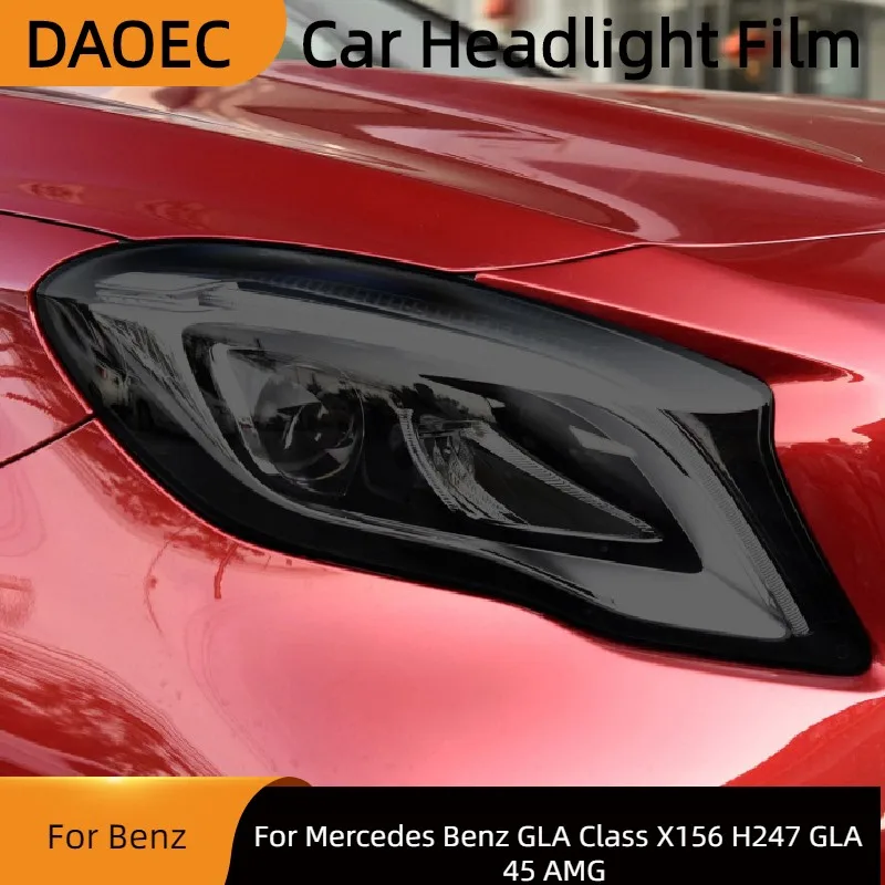 

For Mercedes Benz GLA Class X156 H247 GLA45 AMG Car Headlight Protection Tint Film Smoke Black Transparent TPU Sticker