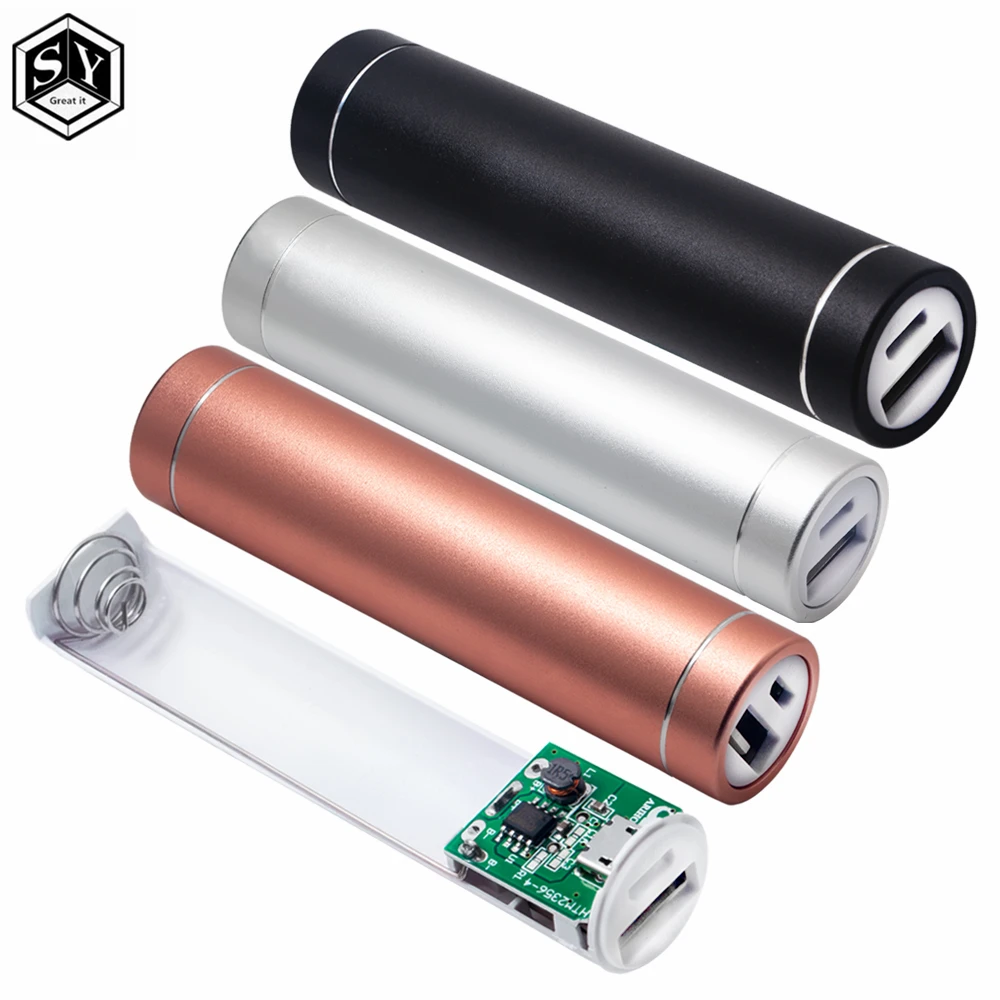 Metal Power Bank DIY Kit Storage Case Box Free welding Suit 1X 18650 Battery 5V 1A USB External