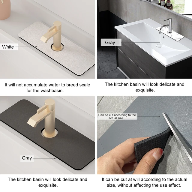 Kitchen Silicone Faucet Sink Mat Splash Guard Dry Countertop Protector for  Bathroom Kitchen Gadgets for Around Faucet Handle - AliExpress