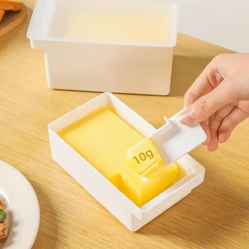 Durable Butter Cutter Box Unbreakable Butter Dish with Clear Lid and Cutter Space-Saving and Easy Cutting Dish