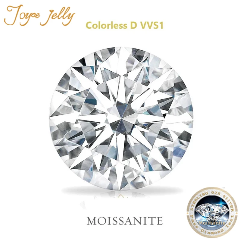 Joycejelly 1 Pz 0.1Ct-1Ct Moissanite Pietra Sciolta Prezzo Di Fabbrica Più Economico D Colore Vvs1 3Ex Bianco Taglio Rotondo Gra Lab Gra Grown Diamond