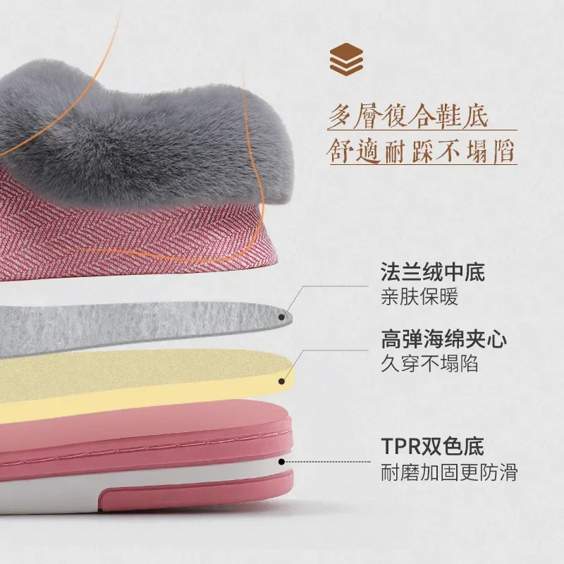 Warm Plush Ankle Snow Female Thick Boots Shoes Couple Toddler Indoor Home Fur Women Short Boots Winter Soft Women Men Boots