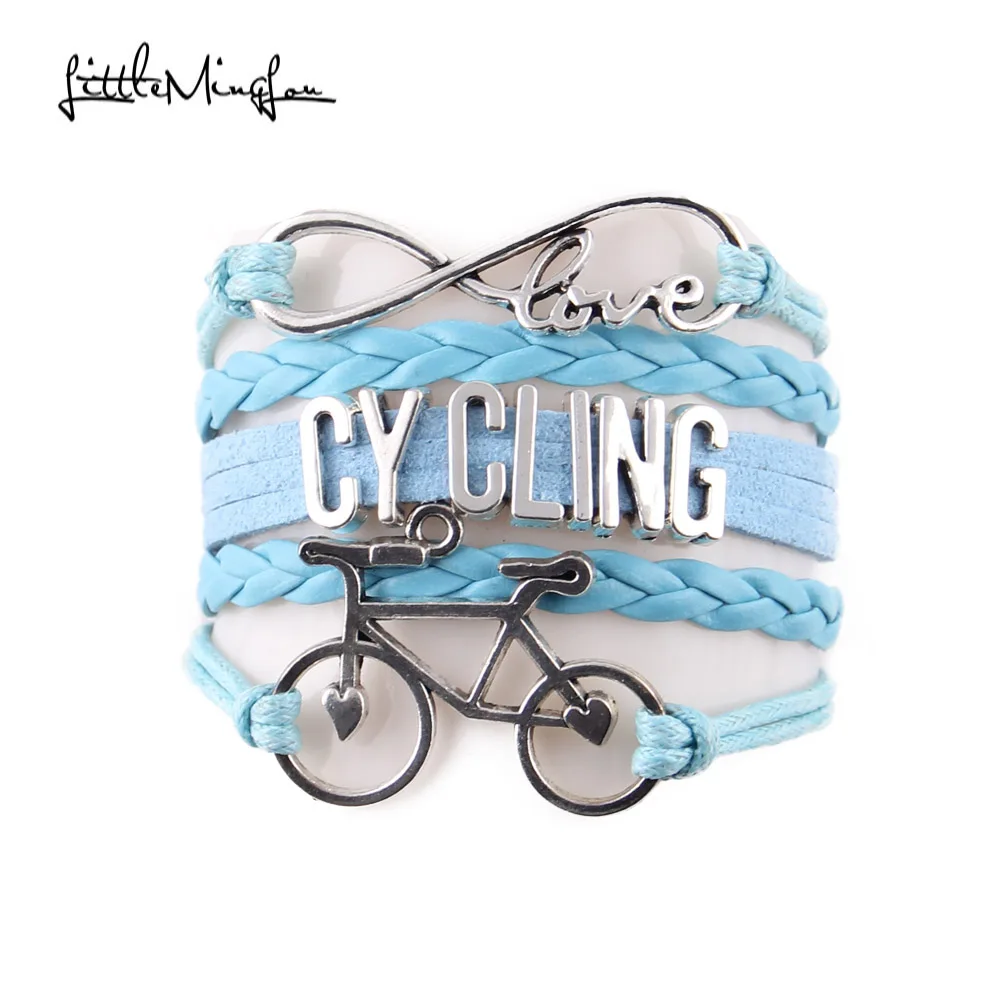 Little MingLou Infinity Love Cycling Bracelet Bike Charm Sport Hobby Bracelets & Bangles For Women Men Jewelry bracelet jewelry