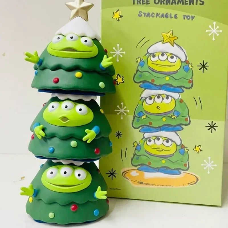 

Disneys Cartoon Toy Story Alien Xmas Tree Statue Creative Three Eyes Alien Action Figure Fashion Brand Pvc Collection Model Gift