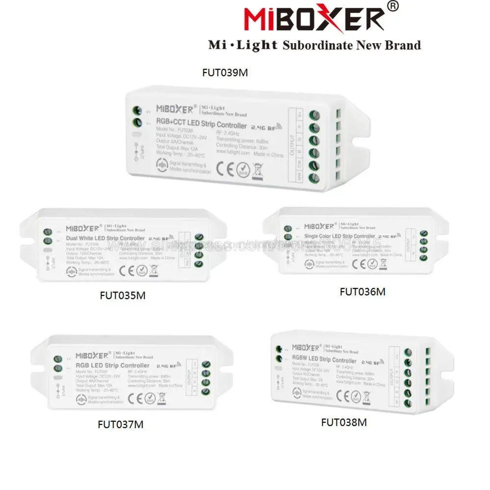 Miboxer Fut035 Fut036 Fut037 Fut038 Fut039 Aggiornamento 2.4G Telecomando A 4 Zone Per Striscia Led Cct Rgb Rgbw Rgb Cct Monocolore