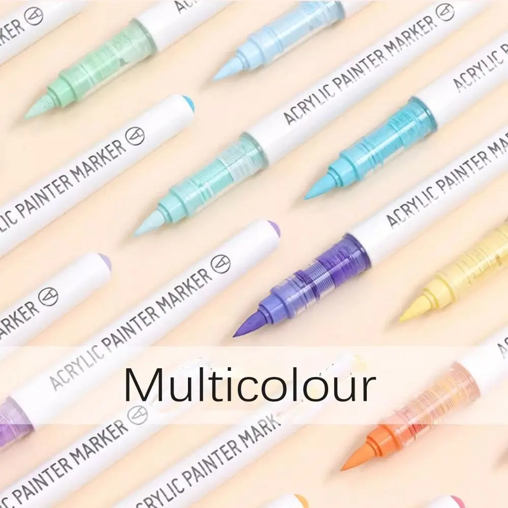 9-Colors Marker Pen Straight Liquid Stackable Acrylic Pen Hand Account Writing Learning Markers Art Felt Pens
