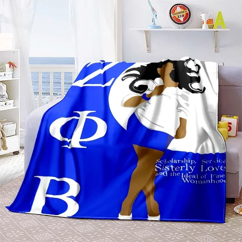 Zeta Phi Beta Pattern Blanket  Fashion Bed Sofa Air Conditioning Fashionable Leisure Picnic Travel Napping Soft Flannel Throw 2