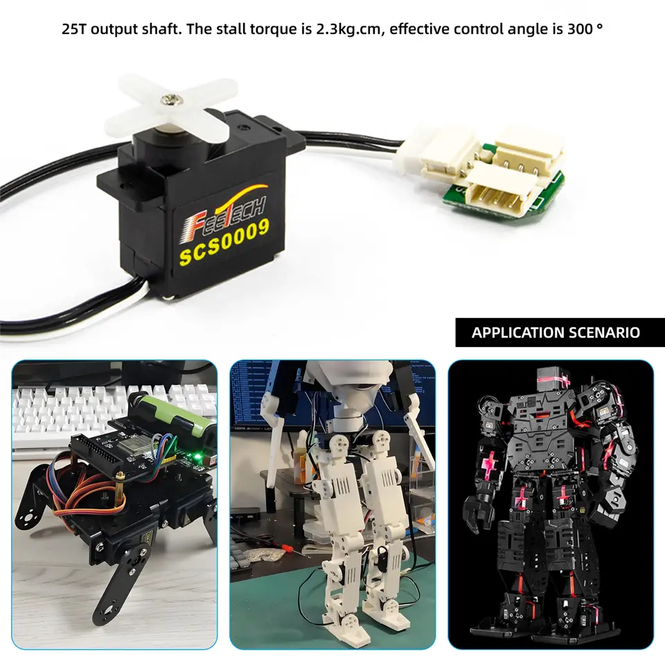 1/5/10PCS Feetech 2.3Kg SCS0009 Serial Micro Servo Single Shaft Servo TTL Level Feedback Mini Servo for Robot Arm & Finger Thumb image 6
