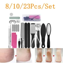 

8/10/23pcs/set Professional Foot Care Famale Beauty Feet Heels Toe Cuticle Remover Scraper Pedicure Tool Exfoliating Feet Set