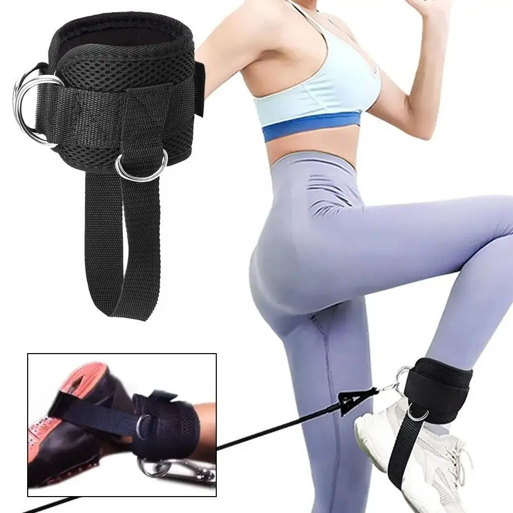 

Leg Strength Training Ankle Strap Black Fabrics Ankle Workouts Cable Padded Machines Adjustable Fully Cuffs Breathable S8D7