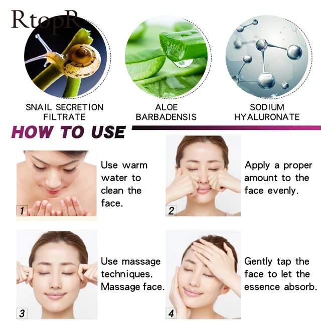 Rtoprvc Csigakivonat Fehérítő Hidratáló Tápláló Bőr Javítása Tompa Fényes Bőrápolás Egészséges Arcszérum - Image 6
