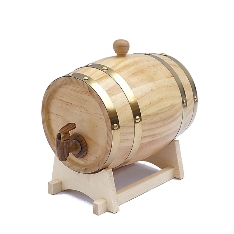 

Custom Made Logo Oak Wooden Beer Barrel 5 Liter with Liner and Stand