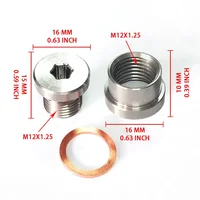 1set M12*1.25 Stainless steel S304 bung and nut kit for Exhaust oxygen sensor welding install, lambda sensor nut and plug 2