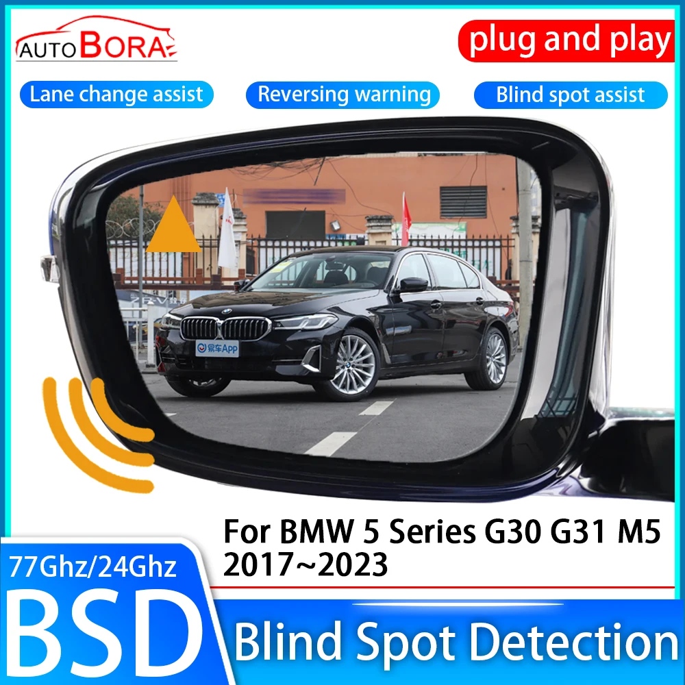 

AutoBora Car Blind Spot Detection System BSD BSA BSM Sensor Drive Rear Mirror Monitoring for BMW 5 Series G30 G31 M5 2017~2023