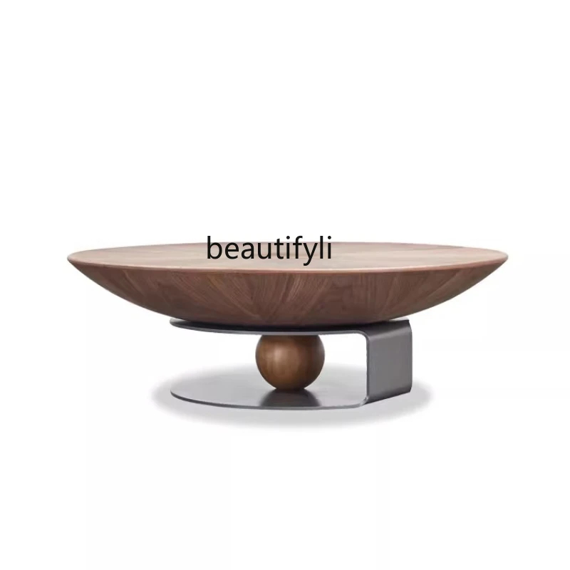 

Italian Simple round Tea Table Combination Living Room Light Luxury Stainless Steel Silent Style Creative Coffee Table