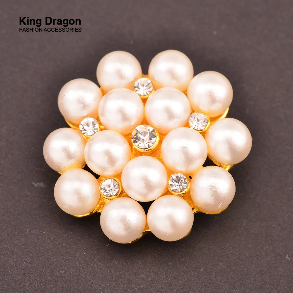 Neue Ankunft Sparkly Strass Perle Tasten Verwendet Auf Dekoration 30MM 3 Teile/los Shank Zurück Silber oder Gold Farbe KD3024 – Detail 3