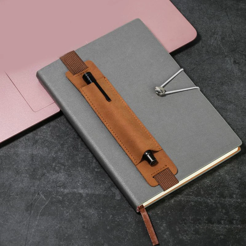 Pen Bag Pencil Case Elastic Buckle Pen Clip Pu Leather Holder Portable Lightweight Office Meeting Supply Hot Sale 18*3.5cm