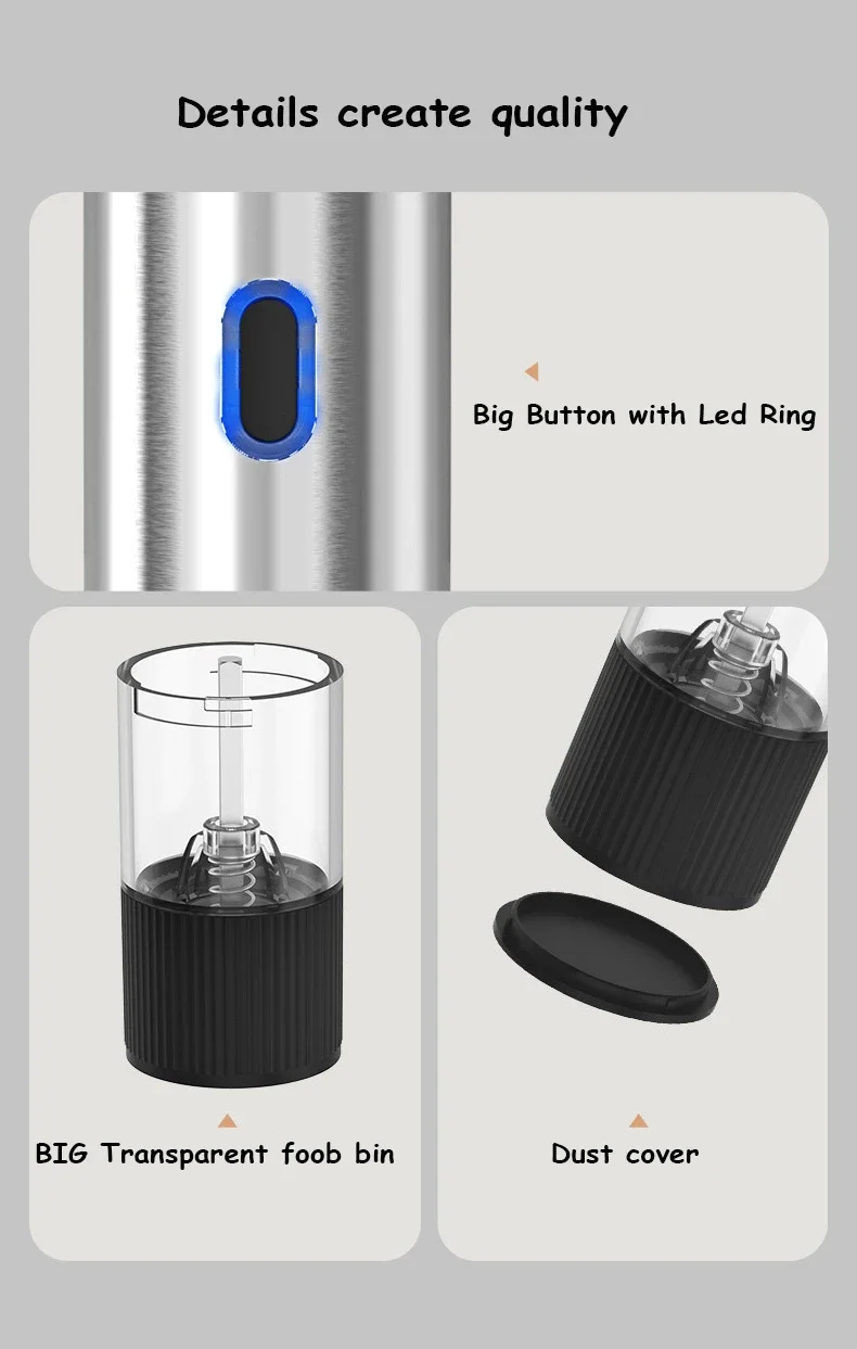 Macina sale e pepe elettrico automatico ricaricabile_voghion.com