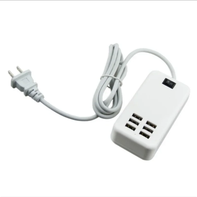

6 Switcher Ports Splitter With AC External Power Adapter USB HUB Desktop Wall Charging Extension Socket Outlet 20W 5V EU US Plug