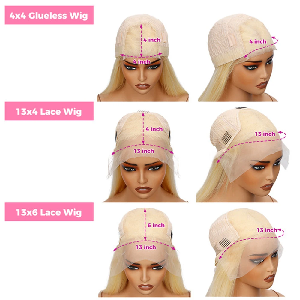613 Lace Frontal Human Hair Wigs 13x4 Transparent Straight For Women Brazilian Honey Blonde 13X6 Lace Front Wig Preplucked lace front wig human hair wigs human hair wig front lace wig