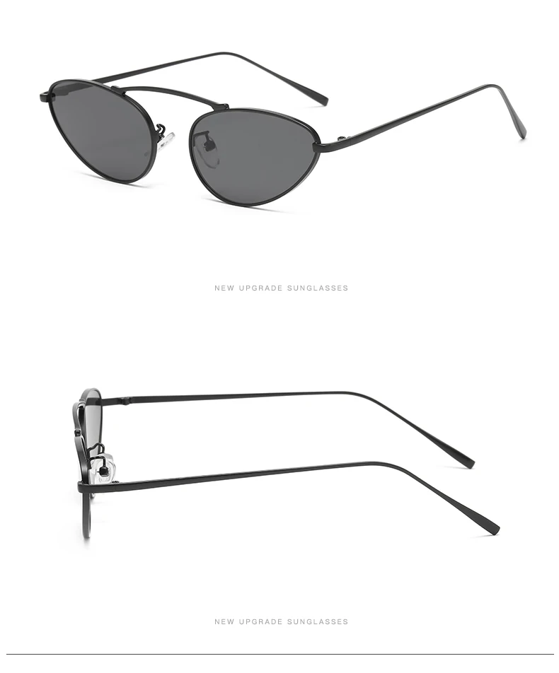 Neue Dreieck Cat Eye Sonnenbrille Sonnenbrille Weibliche Metall Rahmen Oval Brillen Einzigartige Elegante Grüne Brillen UV400 – Detail 5