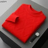 LHZSYY Men's 100%Cashmere Sweater Winter Half-Neck Thicken Pullovers Youth Casual Tops Diamond Knit Base Shirt Large Size Jacket 3