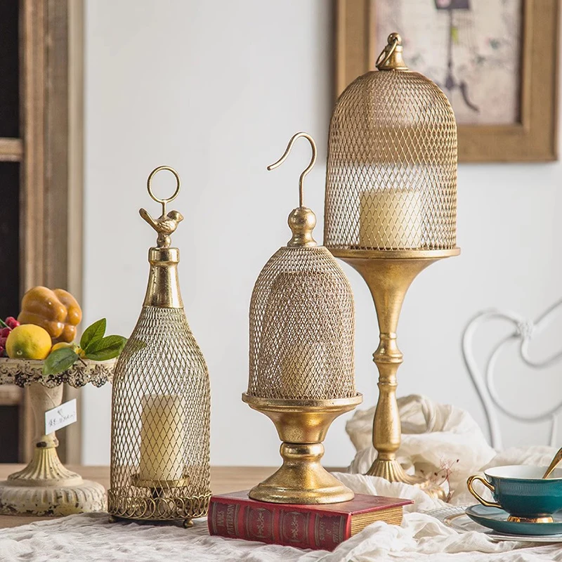 

Gold Restaurant Candle Holders Modern Luxury Hotel Minimalist Design Wedding Candles Living Room Porta Candele Home Furniture