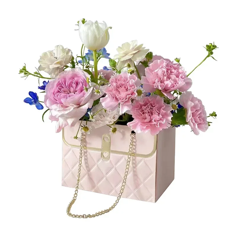 1-16PCS Creative Bouquet of Flowers Handbags Flower Packaging Bag Rectangular Gift Bag Small Fragrant Bag Packaging Box