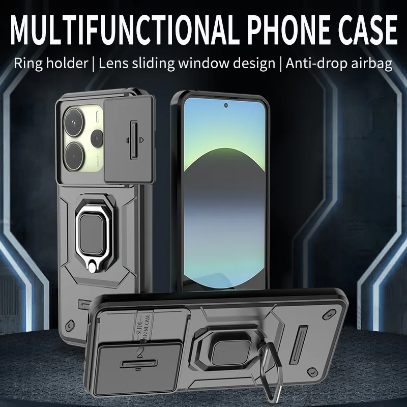 Enhanced Armor  Case with Slide Camera Protector and Magnetic Car Holder