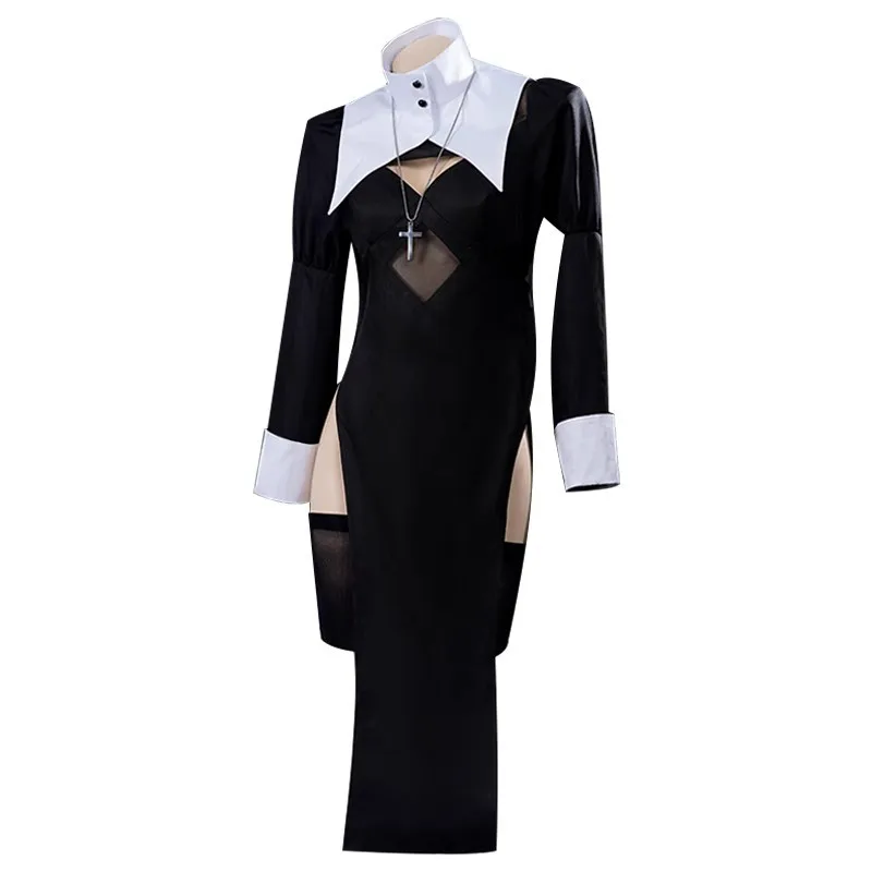 

Nun Cosplay Costume Women Girl Dress Necklace Sexy Uniform Halloween Carnival Party Role Playing Outfits Adult Female Coser Suit