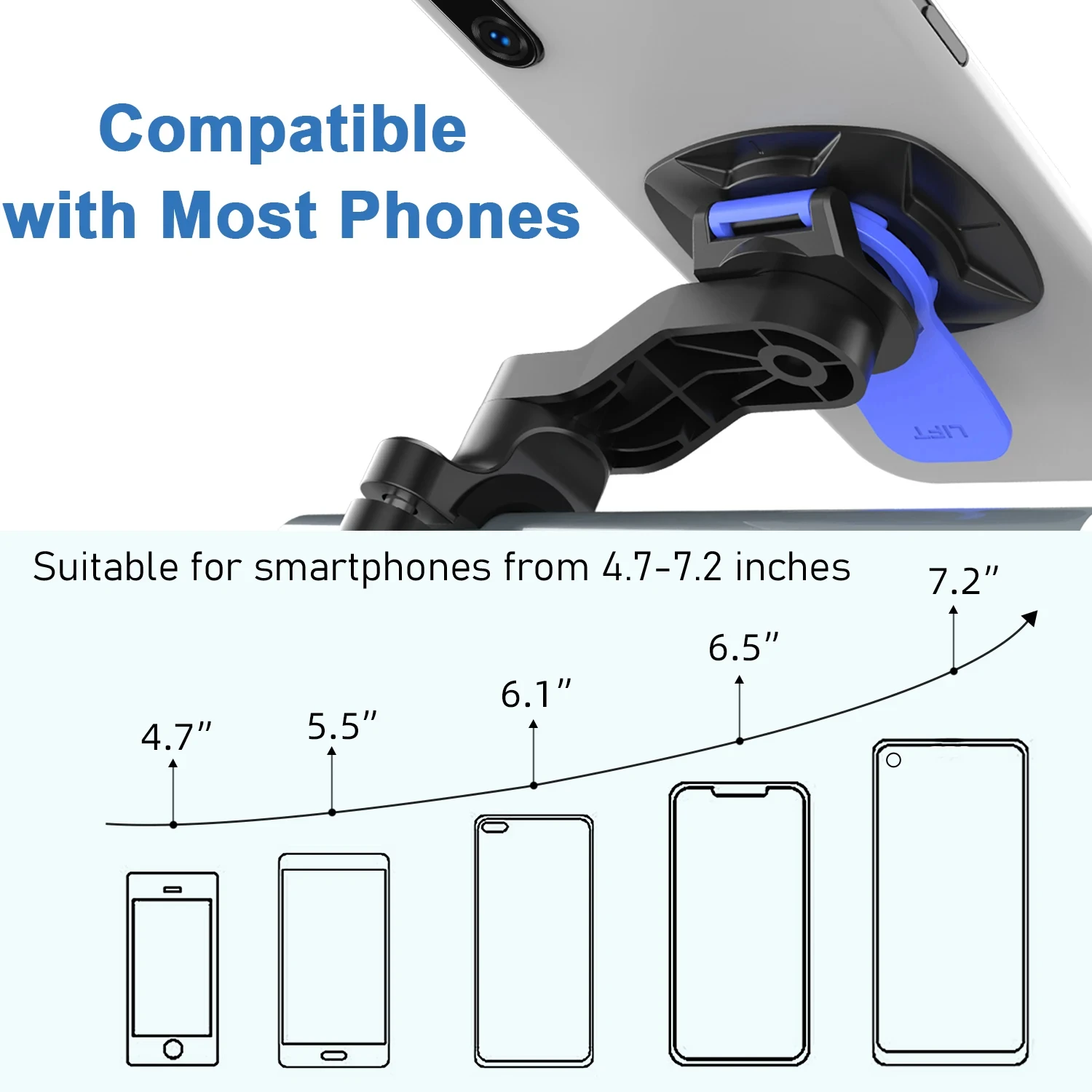 Detachable 360° Rotating Shock-Absorbing Phone Holder for Bikes and Motorcycles