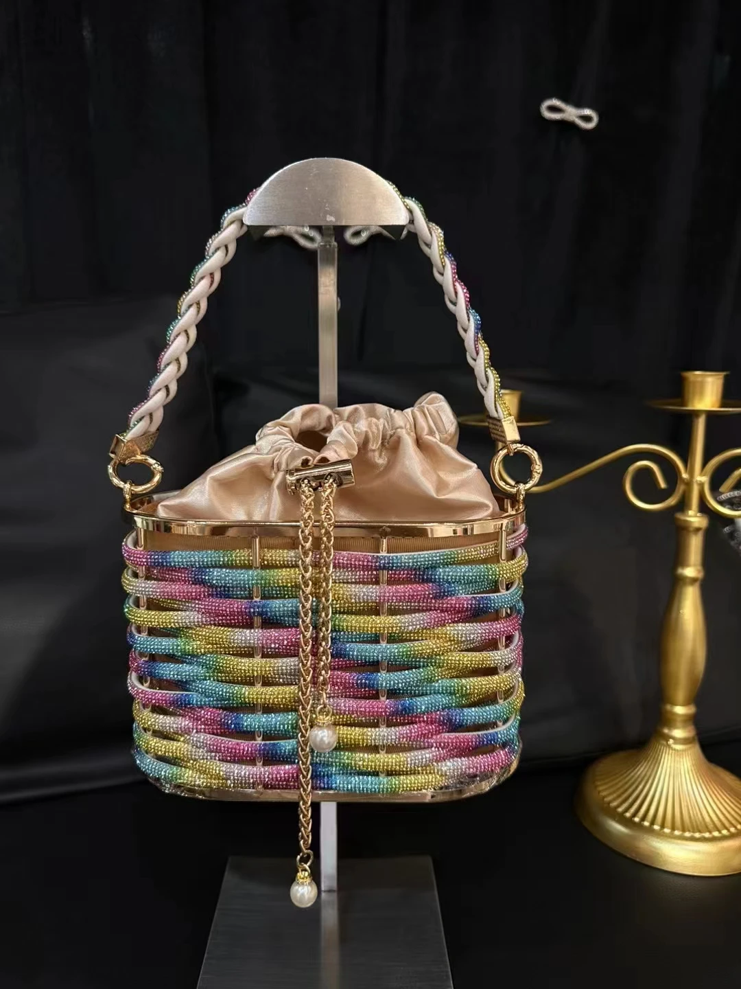 

Crystal Wedding Party Box Handbag Party Evening Purse Rhinestone Birdcaged Bag For Women