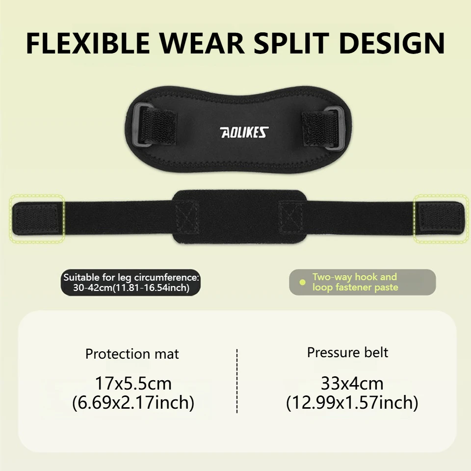 AOLIKES 1PCS Knee Band for Knee Pain Relief, Support Brace Patella Tendon Knee Strap for Hiking,Soccer,Basketball,Running,Tennis