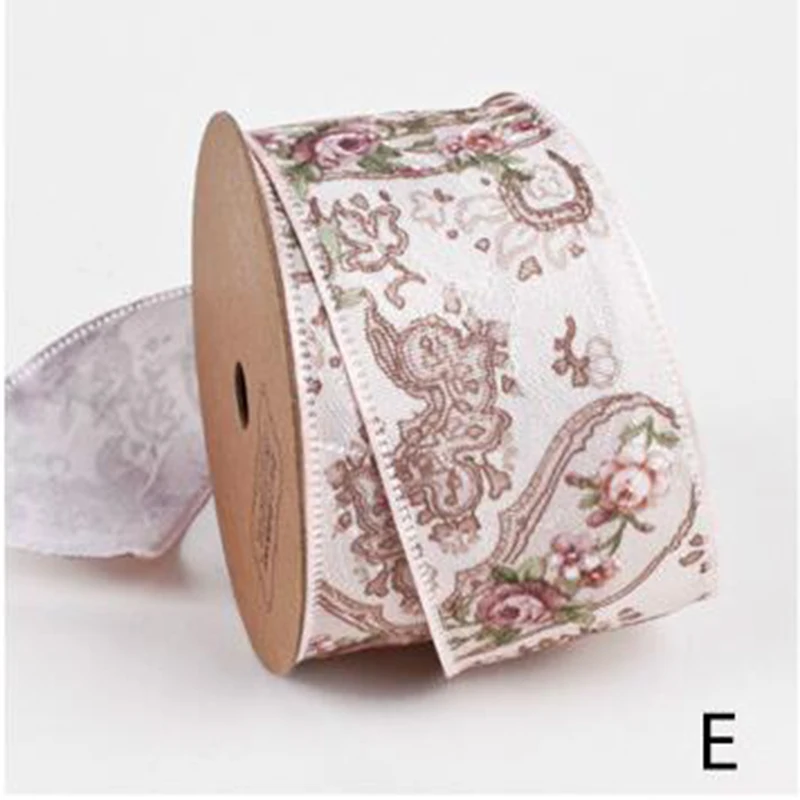 Floral Print Ribbon For Gift Cake Flower Packing Wedding Christmas Party Decoration Ribbon DIY Accessories 10 Yrds/roll