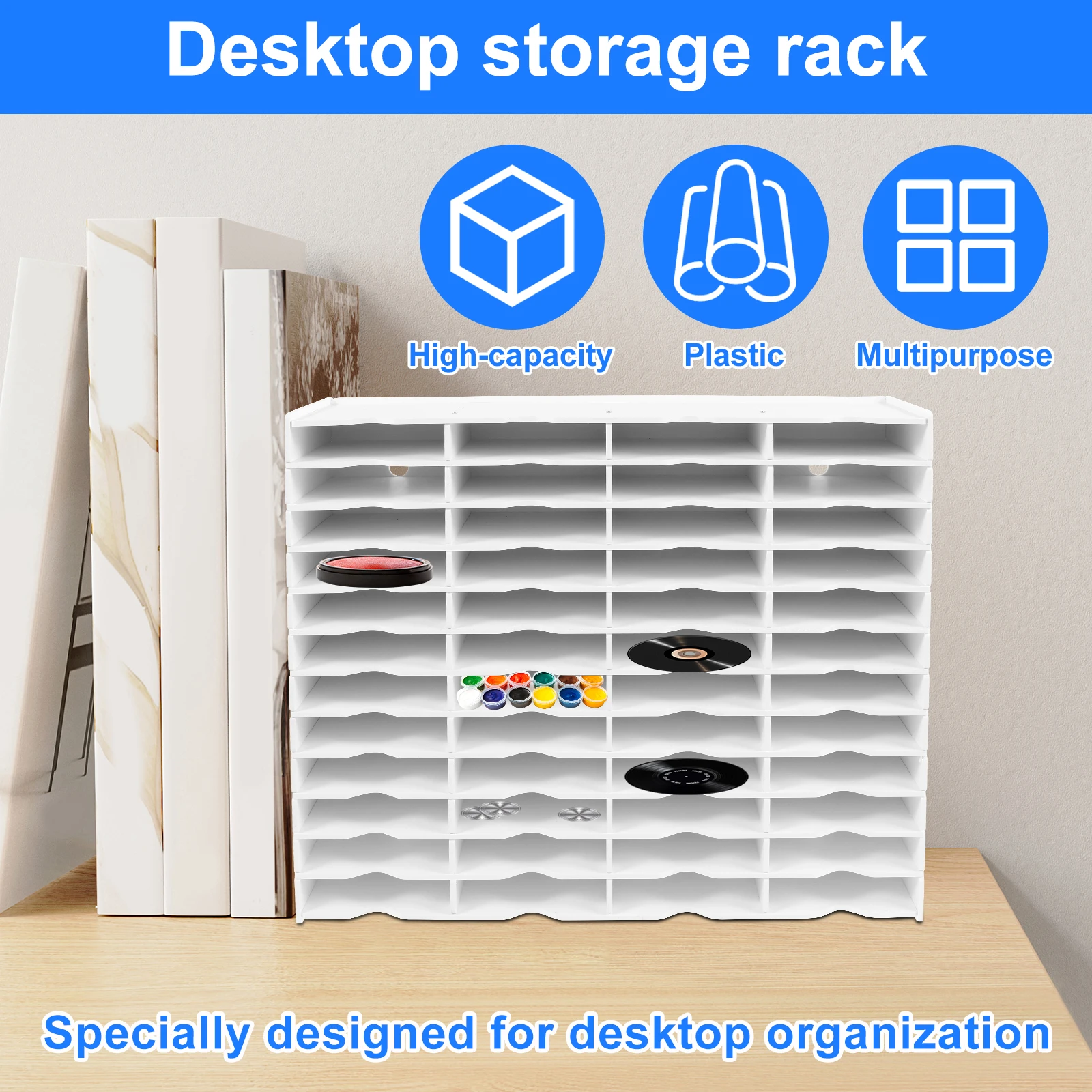 24/48 Slots Ink Pad Holder Sturdy Pad Organizer Waterproof Stamp Storage Organizer Space Saving Ink Storage Rack storage bag storage box plastic storage box storage container stamp storage binder