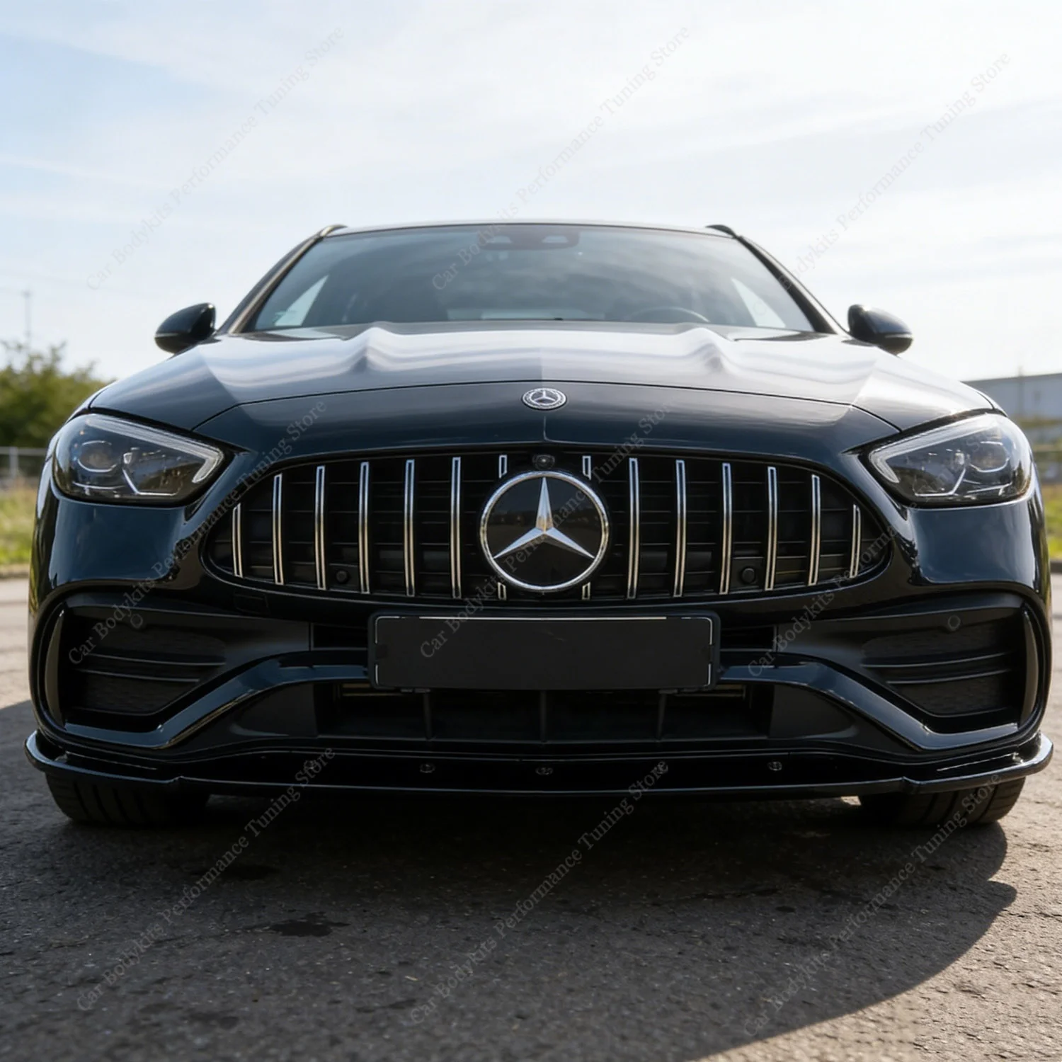 메르세데스 W206 S206 AMG-라인 글로스 블랙 프론트 범퍼 립 스포일러 스플리터 C200 C300 AMG 라인/C43 AMG 2021-2026 튜닝용