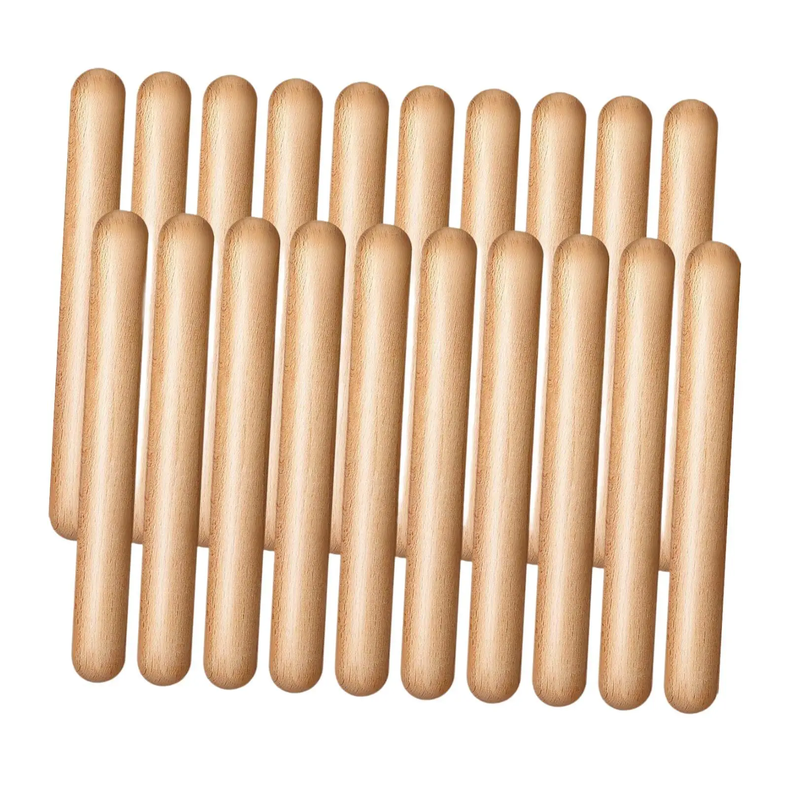 20Pcs Wood Rhythm Sticks Percussion Toy for Professionals Kids Beginners