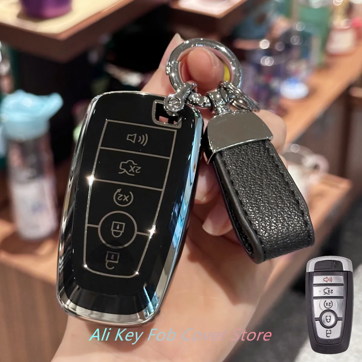 Ford / Lincoln Key Fob Leather Case Fits Mustang Fusion F150 F250 F350 F450 F550 – Leather Brut