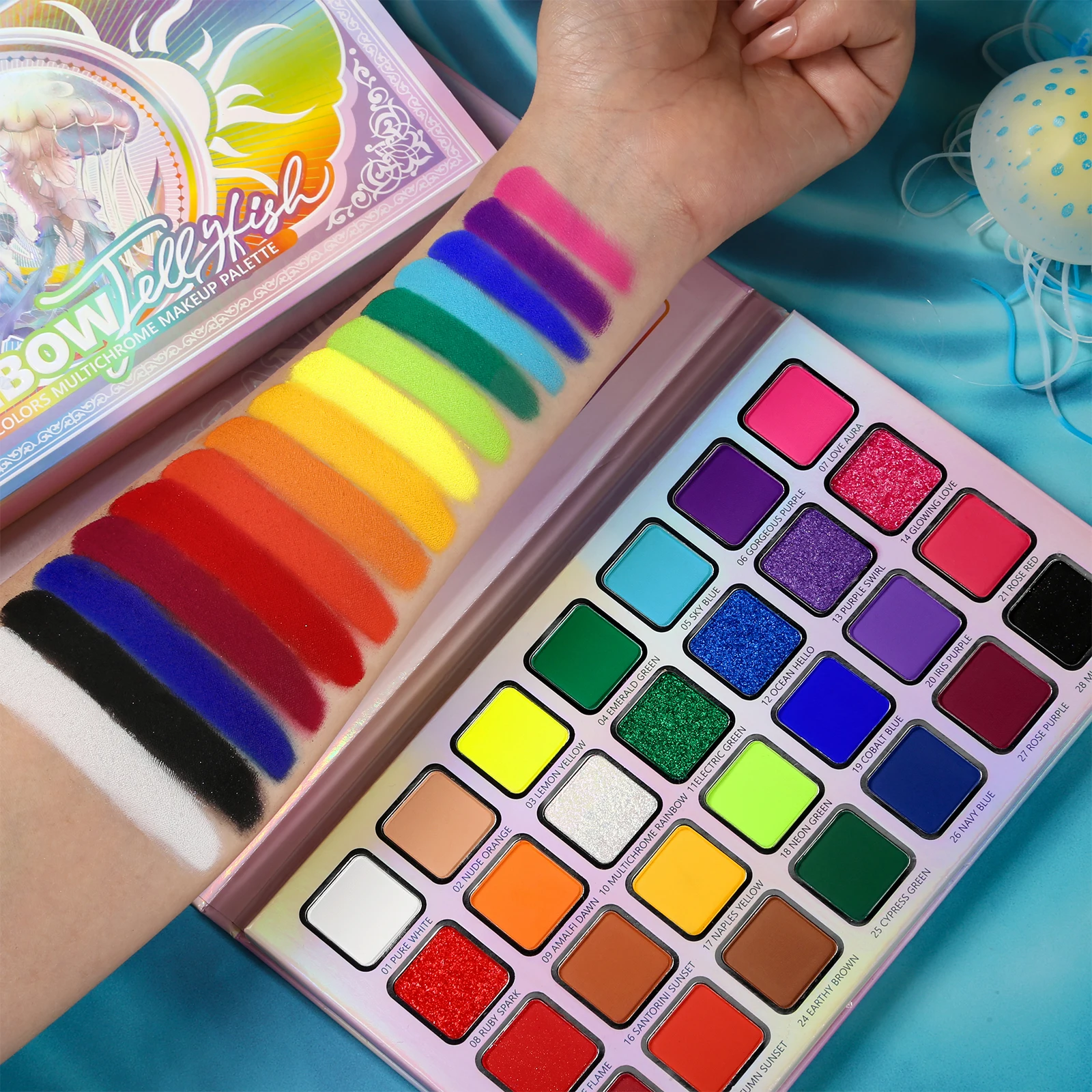 لوحة ظلال عيون مكونة من 28 لونًا للتجميل وغير لامع...