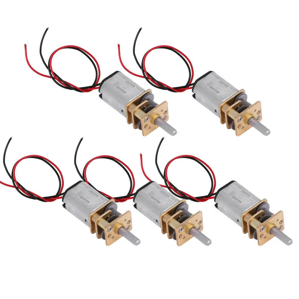 5Pcs N20 DC 5V Micro Metal Gear Motor Gear Wheel Gear Motor 60RPM Slow Speed Gearbox Reducer Electric Motor DIY Toy Accessories